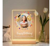 Quepitty Cadre photo personnalisé avec lumière LED - Plaque musicale personnalisée - Cadeau d'anniversaire - Idéal pour les adolescents, les enfants et les parents