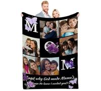 Quepitty Couvertures personnalisées avec photos de la part de sa fille Tech Regalo para Mi Novio Cadeaux pour femme âgée Couverture souvenir personnalisée