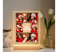 Quepitty Veilleuse en acrylique personnalisable avec image, plaque cadeau personnalisée pour maman, papa, enfants ou amis - Cadeau spécial personnalisé pour les vacances et les anniversaires