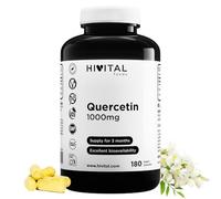 Quercétine 1000 mg. 180 gélules vegan pour 3 mois de traitement. Extrait naturel de fleurs de Saphora Japonica à 95% en Quercétine. Bioflavonoïde naturel. Fabriqué en Europe par HIVITAL