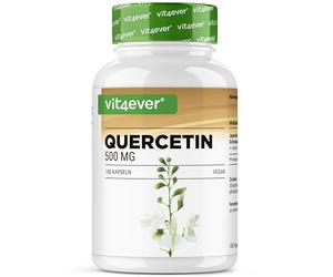Quercétine - 500 mg - 180 gélules - 6 mois d'approvisionnement - Premium : extrait naturel de fleurs de chêne à 15:1 avec 95% de quercétine - hautement dosé - végétalien