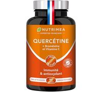 Quercetine | 600 mg | Avec Bromelaine & Vitamine C Végétales | Sans Excipient | Puissant Antioxydant, Renforce l'Immunité | Nutrimea | 90 Gélules Vegan | Fabriqué en France