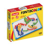 Quercetti FantaColor Tab Basic, Kit 100 Pions en 2 diamètres, Mosaique Loisir Creatif, Tablette Enfants Dessin, Jeu de Voyage Educatif, Jouet Fille 4 Ans, Activité Manuelle Enfant