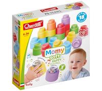 Quercetti - 4145 MOMY Soft Happy Sound, 18 pcs, Blocs de Construction en Plastique Souple pour Enfants.