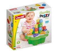 Quercetti Chuncky Peggy, Jeux de Construction et Mosaique Enfant, Jouet Bebe 1 an à 4 Ans, Jouets d'Activité et de Développement Montessori, Motricité Fine, Made in Italy