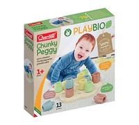 Quercetti Chunky Peggy Play Bio, Jeux de Construction et Mosaique Enfant, Jouet Bebe 1 an à 4 Ans, Jouets d'Activité et de Développement Montessori, Motricité Fine, Made in Italy