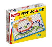 Quercetti FantaColor Basic, Kit 100 Pions, Mosaique Loisir Creatif, Tablette Enfants Dessin, Jeu de Voyage Educatif, Jouet Enfant 3 Ans, Activité Manuelle Enfant
