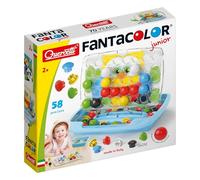 Quercetti FantaColor Junior 2+ Ans Mosaïque enfant 3D Avec 48 Boutons Ø32 mm, Valisette Redessinée Avec Poignées, Jeu Créatif et Educatif, Activité Manuelle Enfant, Motricité Fine