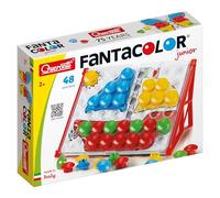 Quercetti FantaColor Junior Basic, 48 pcs, Mosaique Loisir Creatif, Jeu de Voyage Educatif, Motricité Fine, Jouet Enfant 2 Ans, Activité Manuelle Enfant, Made in Italy