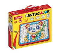 Quercetti Fantacolor Portable, Jeu de Mosaique Loisir Creatif Educatif, Activité Manuelle Enfant, Jouet Enfant, Idéal comme Jouet Fille 4 Ans, Motricité fine