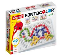 Quercetti FantaColor Tab Basic - Kit de 60 Pions Ø15 mm, Mosaïque Créative Enfant, Tablette de Dessin avec Pions, Jeu Éducatif et de Voyage, Activité Manuelle dès 4 Ans, Idée Cadeau Fille et Garçon