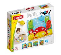 Quercetti Jumbo Peggy, 20 pcs, Jeux de Construction et Mosaique Enfant, Jouet Enfant 2 Ans à 5 Ans, Jouets d'Activité et de Développement Montessori, Motricité Fine, Made in Italy