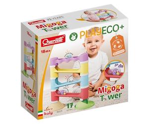 Quercetti Migoga Tower Sound Eco - Piste de Billes Musicale, Jeu de Construction Éducatif 1 an