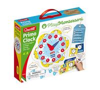 Quercetti, Primo Clock, Première Horloge Educative Enfant 4-8 Ans, Jouet Montessori pour Apprendre à Lire l’Heure, Jeu Éducatif avec Cartes, Idée Cadeau Fille Garçon, Made in Italy