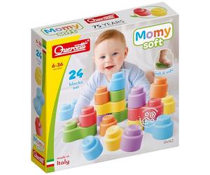 Quercetti -Quercetti-4142 MOMY Soft, Jeux de Construction en Plastique Souple pour la Petite enfance, 24 pièces, Multicolore