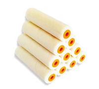 Quercos Lot de 10 mini rouleaux de rechange Velour Import 10 cm - Housse de rouleaux en velours peluche de laine de 5 mm - Ensemble de rouleaux de patte de lapin pour tout type de peintures et vernis