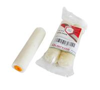 Quercos. Lot de 2 rouleaux de rechange pour peinture petit velours naturel 10 cm - Housse de rouleaux velours peluche laine 5 mm - Jeu de rouleaux patte de lapin pour tous types de peintures et