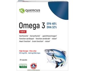 Quercus Oméga 3 Forte EPA + DHA Fonction Cardiaque Et Cérébrale 30 Capsules
