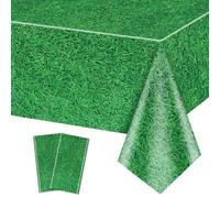 QUERICKY Lot de 2 nappes en Herbe Verte, 220x130 cm, Motif Herbe, Nappe de Table sur Le thème du Sport, Fournitures de fêtes à thème Sportif, décorations d'événements Sportifs