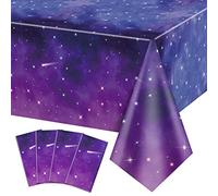 QUERICKY Lot de 4 nappes de Table Space Galaxy, décorations de Table Starry Night, Couverture de Table Galaxy 130x220cm pour décorations de fête sur Le thème de l'espace et des Galaxies