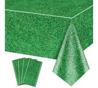 QUERICKY Lot de 4 nappes en Herbe Verte, 220x130 cm, Motif Herbe, Nappe de Table sur Le thème du Sport, Fournitures de fêtes à thème Sportif, décorations d'événements Sportifs