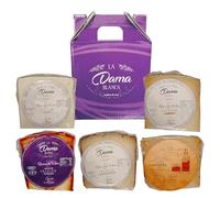 QUESOS LA ALDEA | Coffret Cadeau Gourmand - 5 Portions de Fromage de Chèvre Premium : Tendre, Mi-Affiné, au Vin Rouge, au Whisky et au Piment | Panier Garni à Offrir, Panier de Noël Gourmet