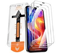 QUESPLE [3 Pièces] Verre Trempé pour iPhone 11 Pro Max/XS Max, Haute Qualité Couverture Complète, Dureté 9H, Sans Bulles, Film Protection écran, Avec Kit d’Installation Facile
