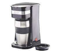 Quest 35189 Machine à café filtrante portable avec filtre de voyage, capacité de 420 ml, tasse de voyage thermique incluse, fonctionne avec les dosettes de café moulu et de café, expresso instantané