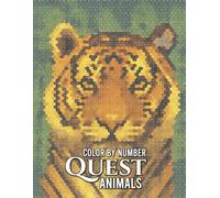Quest Animals Color By Number: Relaxing Animal Puzzle Coloring Book for Adults Featuring Hidden Wildlife and Artistic Patterns