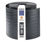 Quest Bande Brise-Vue Double Fil 19 cm Imperméable - Graphite, 26 m | Occultant de clôture en PVC, résistant aux UV et aux intempéries, jardin, balcon & terrasse