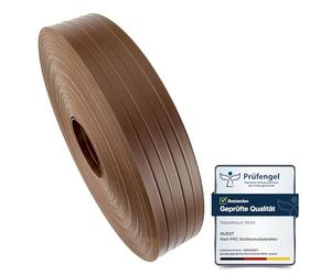 Quest Bande brise-vue en PVC rigide - Rouleau de clôture à double fil - Hauteur : 4,75 cm - Rouleau de 50 m - Marron RAL 8017