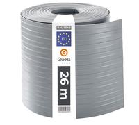 Quest Bandes Brise-Vue en PVC Rigide pour clôture Double Fil - Protection Contre Le Vent pour Jardin, Balcon, terrasse - Rouleau 26 m x 19 cm, 900 g/m2 - Gris