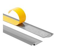 Quest Barre de seuil rattrapage de niveau en PVC Autoadhésif - 50 mm x 7 mm - 2 mètres - Profil de finition d'adaptation, Bande de Sol Autocollante (Gris)