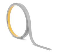Quest Barre plate en plastique autocollant - Longueur : 10 m - Profilé en PVC pour la construction et la décoration (gris, 10 m x 20 mm)