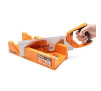 QUEST Boîte à onglets avec scie à dos 300 mm - Boîte à découper de précision pour bois, PVC et MDF - Découpes d'angle et profilées précises pour l'aménagement intérieur et la rénovation