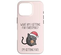 Qu'est-ce Que Je Vais recevoir pour Noël ? Je deviens Gros, Chat drôle Coque pour iPhone 16 Pro