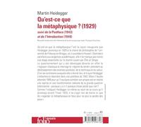 Qu'est-ce que la métaphysique ?: (1929)-Suivi de la Postface (1943) et de l'Introduction (1949)