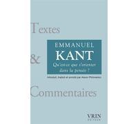 Qu'est-ce que s'orienter dans la pensée? - Emmanuel Kant - Vrin - broché - Livre