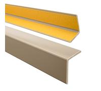 Quest Cornière PVC 35x35mm - Profilé d’Angle de Protection autoadhésif, Souple, Baguette pour rebords et Coins, Beige, 200cm