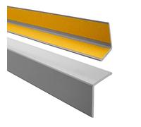 Quest Cornière PVC 35x35mm - Profilé d’Angle de Protection autoadhésif, Souple, Baguette pour rebords et Coins, Gris, 200cm