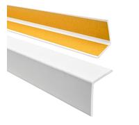 Quest Cornière PVC 35x35mm - Profilé d’Angle de Protection autoadhésif, Souple, Baguette pour rebords et Coins, Blanc, 200cm