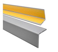 Quest Cornière PVC 40x40mm - Profilé d’Angle de Protection autoadhésif, Souple, Baguette pour rebords et Coins - Argent, 165cm