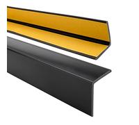 Quest Cornière PVC 40x40mm - Profilé d’Angle de Protection autoadhésif, Souple, Baguette pour rebords et Coins - Noir, 90cm