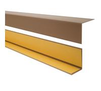 QUEST Cornière PVC Rigide Autoadhésive - Baguette d’Angle de Protection en PVC Dur pour Mur et Rebord - Profilé de Coin - 35x18mm, 200cm, marron