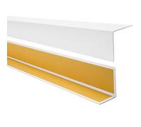QUEST Cornière PVC Rigide Autoadhésive - Baguette d’Angle de Protection en PVC Dur pour Mur et Rebord - Profilé de Coin - 50x20mm, 200cm, blanc