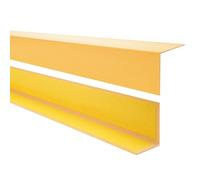 QUEST Cornière PVC Rigide Autoadhésive - Baguette d’Angle de Protection en PVC Dur pour Mur et Rebord - Profilé de Coin - 35x18mm, 200cm, doré