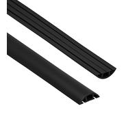 Quest goulotte de câble, Passe-câbles de Sol en PVC - Largeur 40 mm - Longueur 200 cm - Conduit de câbles pour Sol, Protection antichute, Protection des câbles - 3 canaux, Noir