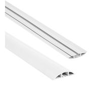 Quest goulotte de câble, Passe-câbles de Sol en PVC - Largeur 40 mm - Longueur 200 cm - Conduit de câbles pour Sol, Protection antichute, Protection des câbles - 3 canaux, Blanc