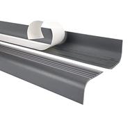 Quest Nez de marche adhésif antidérapant en PVC pour marches arrondies, 50 x 42 mm, Profilé de sécurité pour escalier RGPT - gris foncé, 90cm