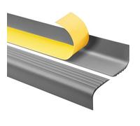 Quest Nez de marche adhésif antidérapant en PVC pour marches arrondies, 50 x 42 mm, Profilé de sécurité pour escalier RGPT - gris foncé, 110cm